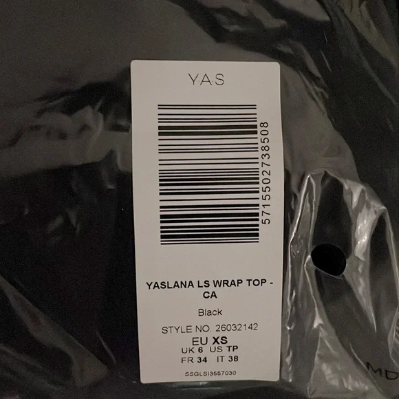 ASOS Y.A.S Contrast Stitch Wrap Shirt In Black - Picture 6 of 8